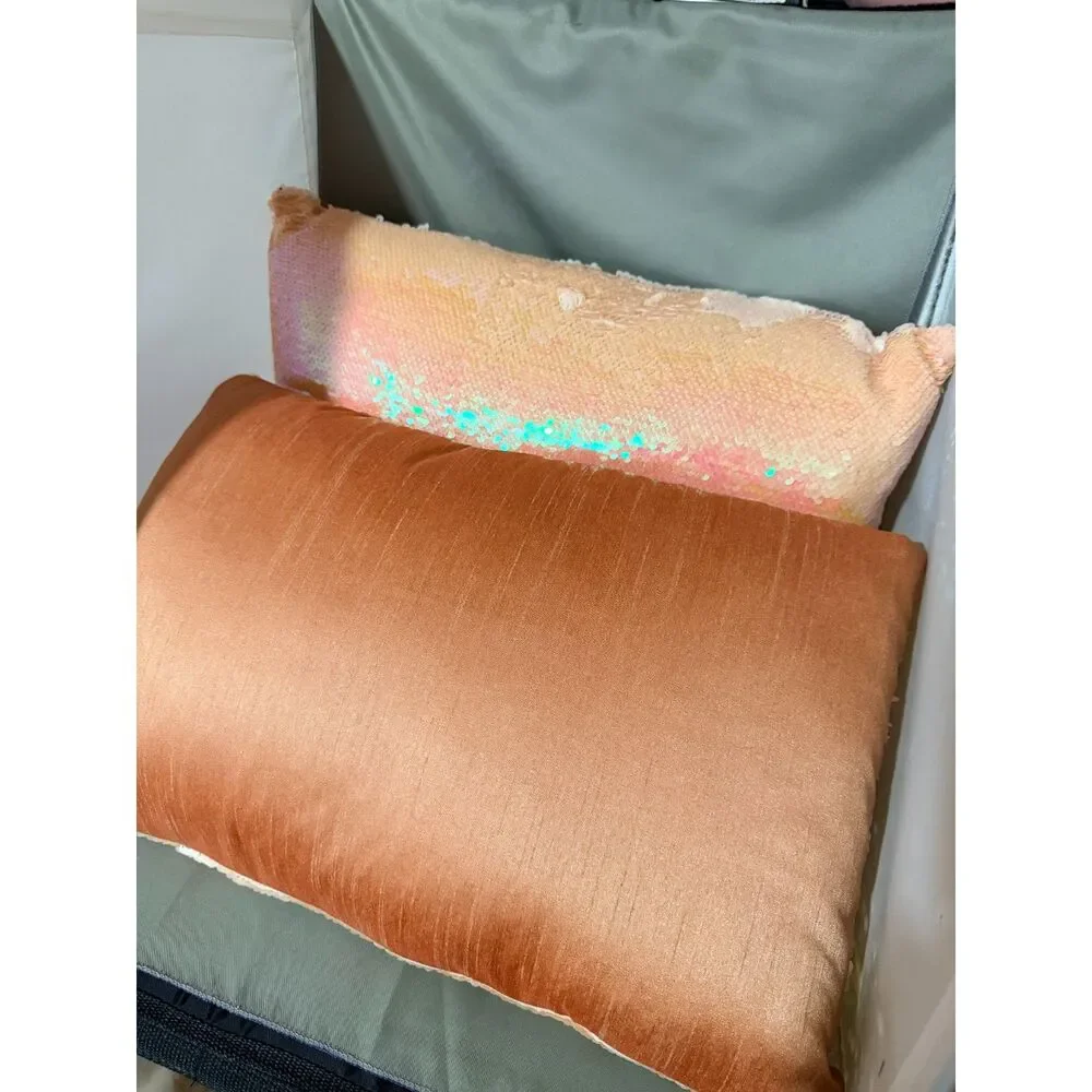 NEW Aviva Stanoff Design Mermaid Sequin Throw Pillow Set of 2